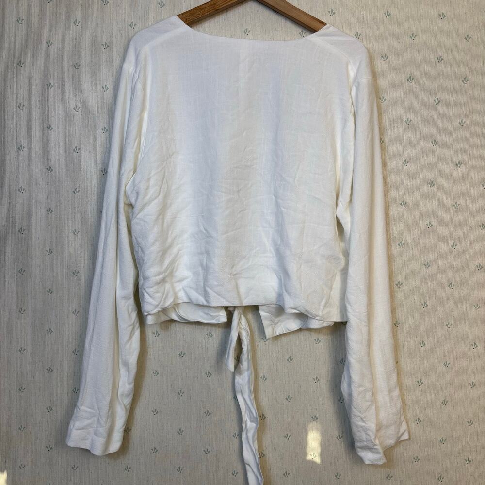 Peppermayo Parker Linen Knotted Top Size 12 White European Summer Resort NWT - Picture 7 of 9